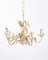 White Floral Metal Set with Chandelier & Sconce, 1970s 1