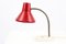 Rote Metall Tischlampe, 1950er 2