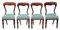 Antique Victorian Mahogany Balloon Back Dining Chairs, Set of 4 1