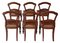 Antique Victorian Leather & Walnut Balloon Back Dining Chairs, 1880s, Set of 6 8