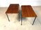 Minimalist Walnut & Steel Stacking Side Tables, 1960s, Set of 2 2