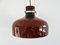 Lampada a sospensione vintage in vetro marrone-rosso, anni '70, Immagine 8