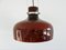 Vintage Red-Brown Colored Glass Pendant Lamp , 1970s 8