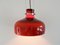 Lámpara colgante vintage de vidrio rojo marrón, años 70, Imagen 1