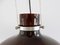 Vintage Red-Brown Colored Glass Pendant Lamp , 1970s, Image 5