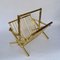 Italian Polished Brass Magazine Rack, 1970s 5