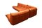 Modular Orange Togo Sofa Set by Michel Ducaroy for Ligne Roset, 1970s 3