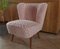 Mid-Century Pink Faux Fur Cocktail Chair, Image 2