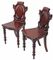19th Century Victorian Carved Mahogany Side Chairs, Set of 2 1