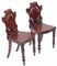 19th Century Victorian Carved Mahogany Side Chairs, Set of 2 5