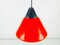 Red Glass Pendant Lamp from Limburg, 1970s 3