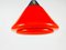 Lámpara colgante de vidrio rojo de Limburg, años 70, Imagen 6