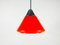 Red Glass Pendant Lamp from Limburg, 1970s 5