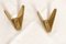 Vintage Brass Coat Wall Double Hooks by Hertha Baller, Set of 2 6