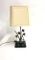 Vintage Bronze Floral Table Lamp, 1970s, Image 1