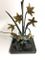 Lampada da tavolo vintage floreale in bronzo, anni '70, Immagine 9