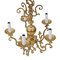 Lampadario Ormolu vintage a 5 braccia in ottone, Immagine 3