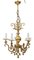 Lampadario Ormolu vintage a 5 braccia in ottone, Immagine 8