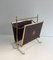 Neo-Classical Mahogany and Brass Magazine Racks, 1940s, Set of 2 17