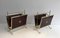 Neo-Classical Mahogany and Brass Magazine Racks, 1940s, Set of 2, Image 8