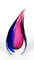 Blue & Ruby Blown Murano Glass Drop Vase by Michele Onesto for Made Murano Glass, 2019 5
