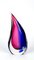 Blue & Ruby Blown Murano Glass Drop Vase by Michele Onesto for Made Murano Glass, 2019, Image 1