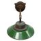 Vintage Industrial Green Enamel, Cast Iron & Glass Wall Lamp, Image 3