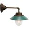Vintage Enamel Industrial Cast Iron Clear Glass Wall Lamp, Image 1