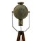 Vintage Industrial Gray Enamel Tripod Spot Light, Image 7