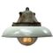Vintage Industrial Enamel & Cast Iron Glass Pendant Lamp from Holophane, Image 1