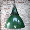 Lámpara colgante británica industrial vintage esmaltada en verde, Imagen 5