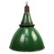 Vintage Industrial British Green Enamel Pendant Light, Image 1