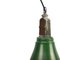 Lámpara colgante británica industrial vintage esmaltada en verde, Imagen 3