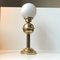 Mid-Century Opaline Glass & Brass Table Lamp by ABO, 1970s, Image 1