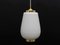 Opaline Glass & Brass Pendant from Lyfa, 1950s, Image 1