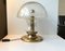 Vintage Scandinavian Brass & Glass Table Lamp by Jonas Hidle for Høvik Verk, 1960s 1