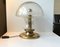 Vintage Scandinavian Brass & Glass Table Lamp by Jonas Hidle for Høvik Verk, 1960s, Image 1