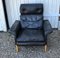 Mid-Century Black Leather Highback Lounge Chair by Hans Olsen for CS Mobelfabrik, 1960s, Image 1