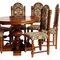 Extendable Table & 6 Chairs in Carved Walnut from Bassano, 1920s, Set of 7 2