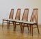 Mid-Century Danish Teak Eva Chairs by Niels Koefoed for Hornslet Møbelfabrik, 1960s, Set of 4 10