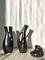 Schwarze Steingut Glasierte Vasen von Lillemor Mannerheim für Gefle, 5er Set 2