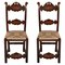 Venetian Gothic Style Carved Walnut Side Chairs, 1800s, Set of 2, Image 1