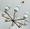 Large Vintage Glass, Metal, and Rosewood Hanging Lamp, 1960s, Image 1