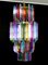 Lampadario grande Quadriedri in vetro di Murano multicolore, 1984, Immagine 3