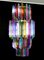 Large Multicolored Quadriedri Murano Glass Chandelier, 1984 3