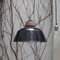 Vintage Industrial Black Enamel, Cast Iron & Glass Pendant Light, Image 3