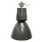Large Vintage Industrial Grey Enamel Pendant Lamp, Image 4