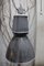 Large Vintage Industrial Grey Enamel Pendant Lamp, Image 3