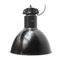 Lámpara colgante industrial vintage esmaltada en negro, años 30, Imagen 2