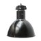 Lámpara colgante industrial vintage esmaltada en negro, años 30, Imagen 1